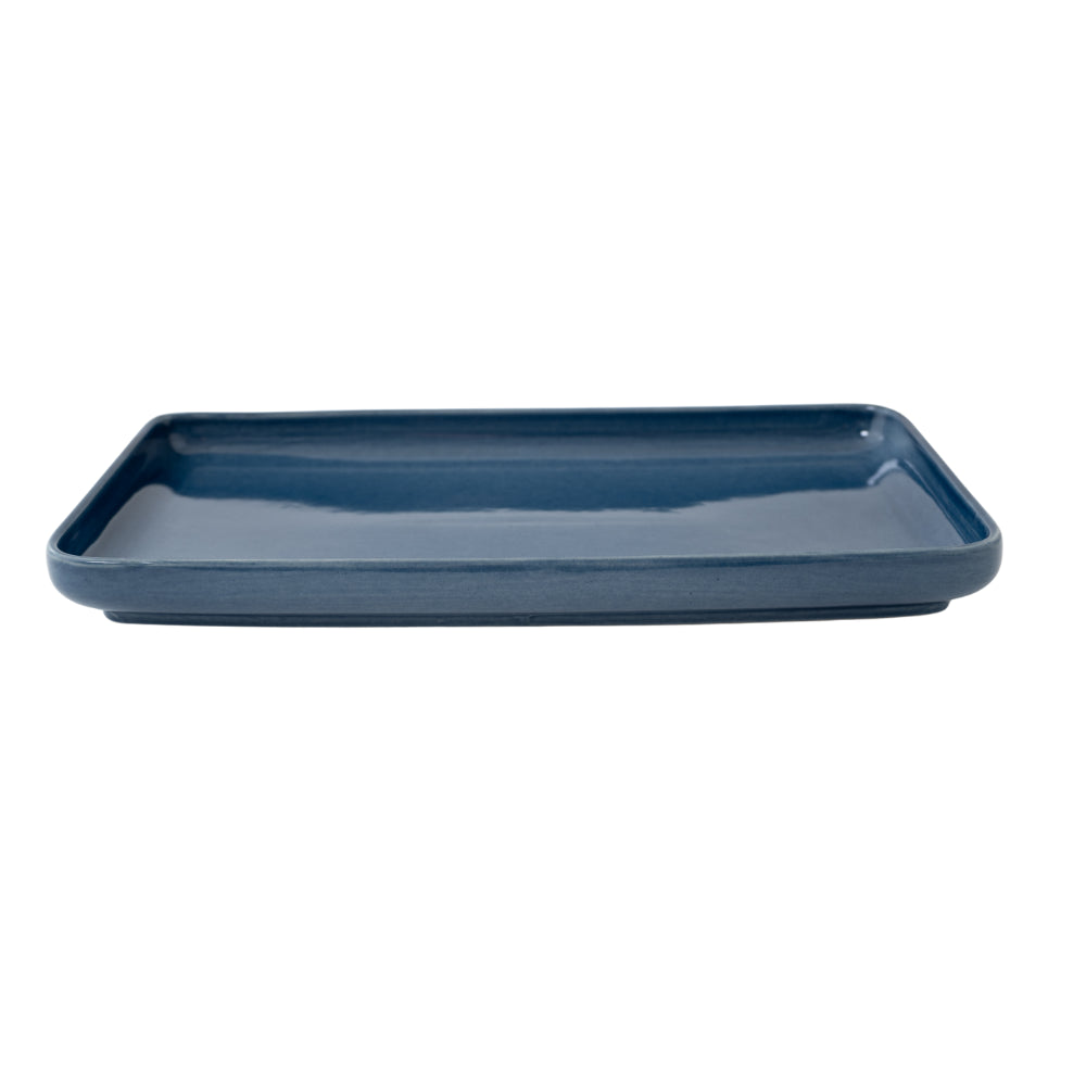 K&Co Navy Glaze Large Rectangle Tray